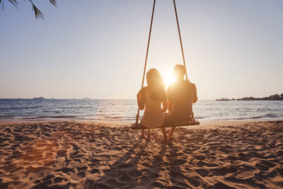 couple having a vacation at the beach