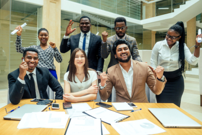 group of business man and women